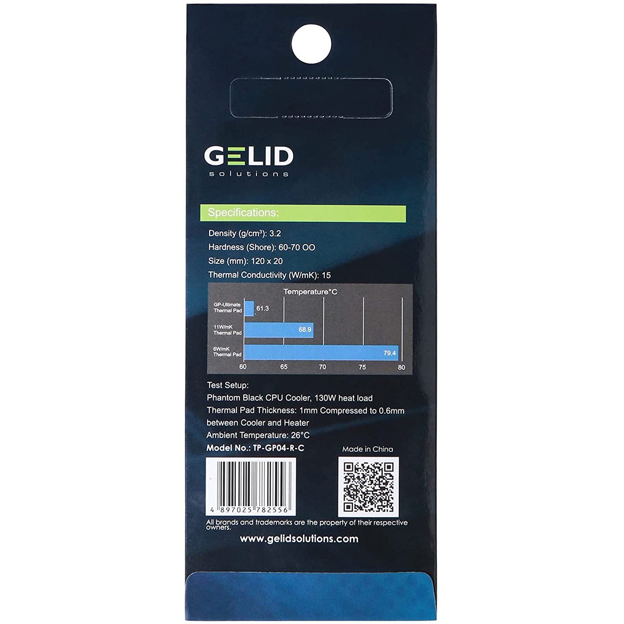 Gelid Solutions Ultimate GP-Ultimate-Thermopad 120x120x1.5mm Ausgezeichnete Wärmeleitung Einfache Installation Wärmeleitfähigkeit 15W/mK