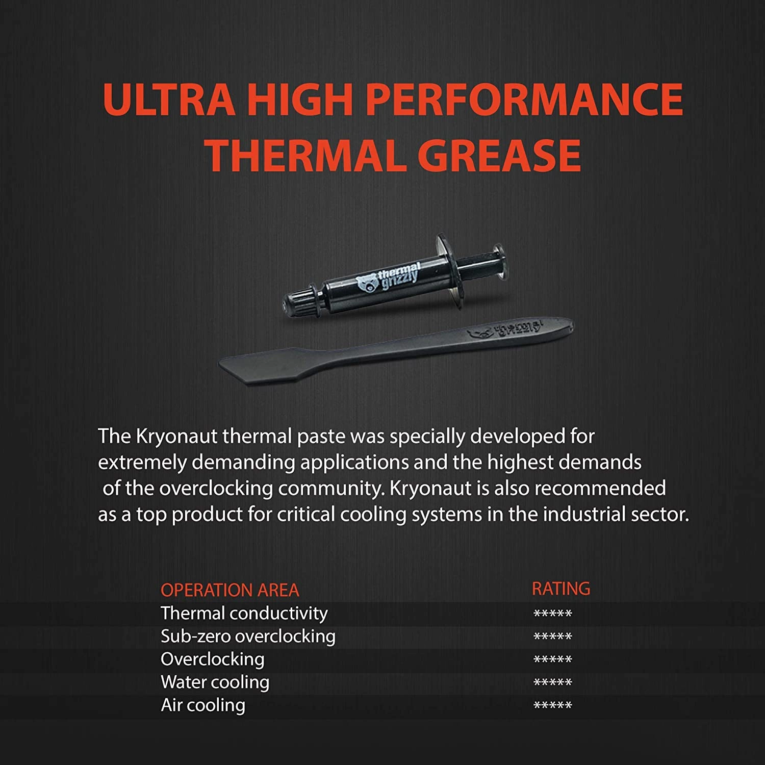 Thermal Grizzly Kryonaut Thermal Grease Paste - 11.1 Grams-2 Thermal Grizzly Kryonaut Thermal Grease Paste - 11.1 Grams-2