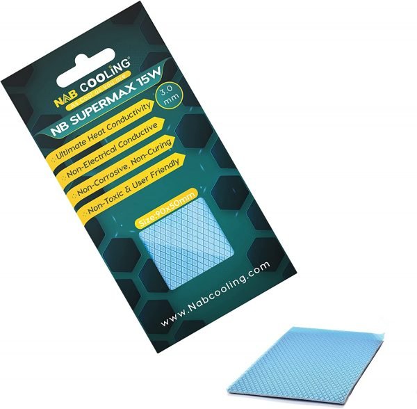 Nab Cooling Thermal Pad 90x50 Excellent Heat Conduction, Ideal Gap Filler. Easy Installation - Thermal Conductivity 15W (90x50x3.0)-0