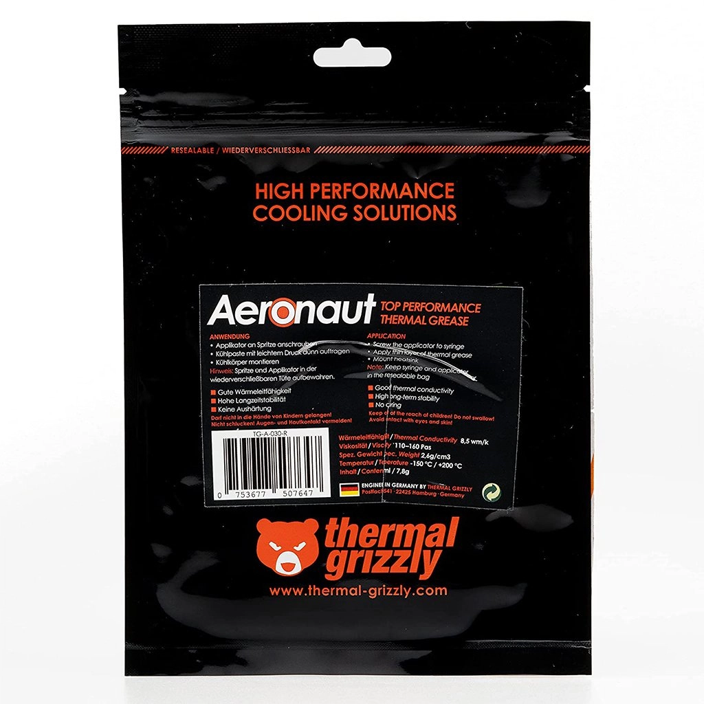 Thermal Grizzly Aeronaut Thermal Paste Secondary Packing Thermal Grizzly Aeronaut Thermal Paste Secondary Packing